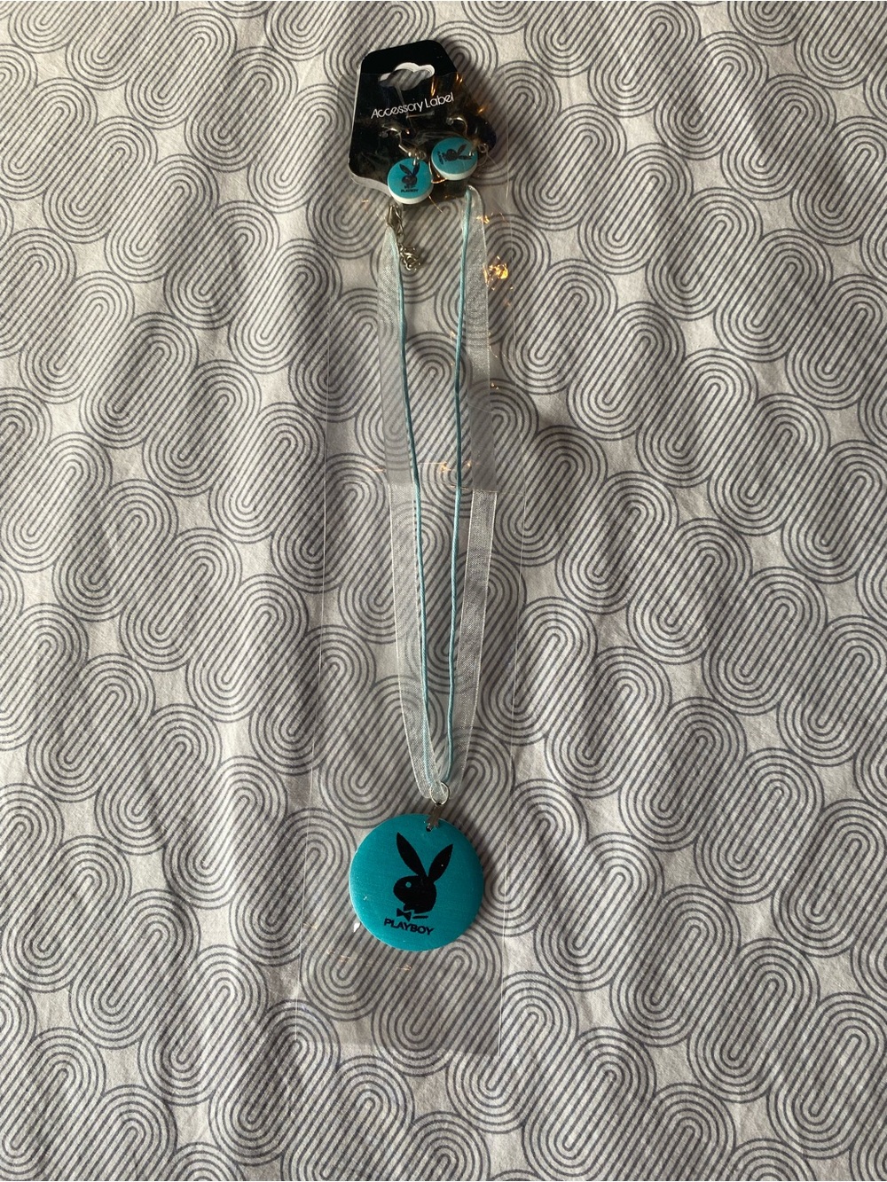 PLAYBOY Turquoise Bunny Logo Pendant Necklace